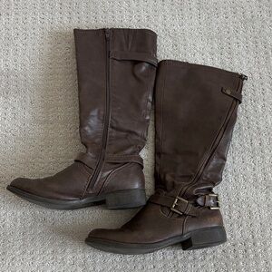 Mossimo Supply Co Brown Faux Leather Knee-High Boots Women’s Size 8.5